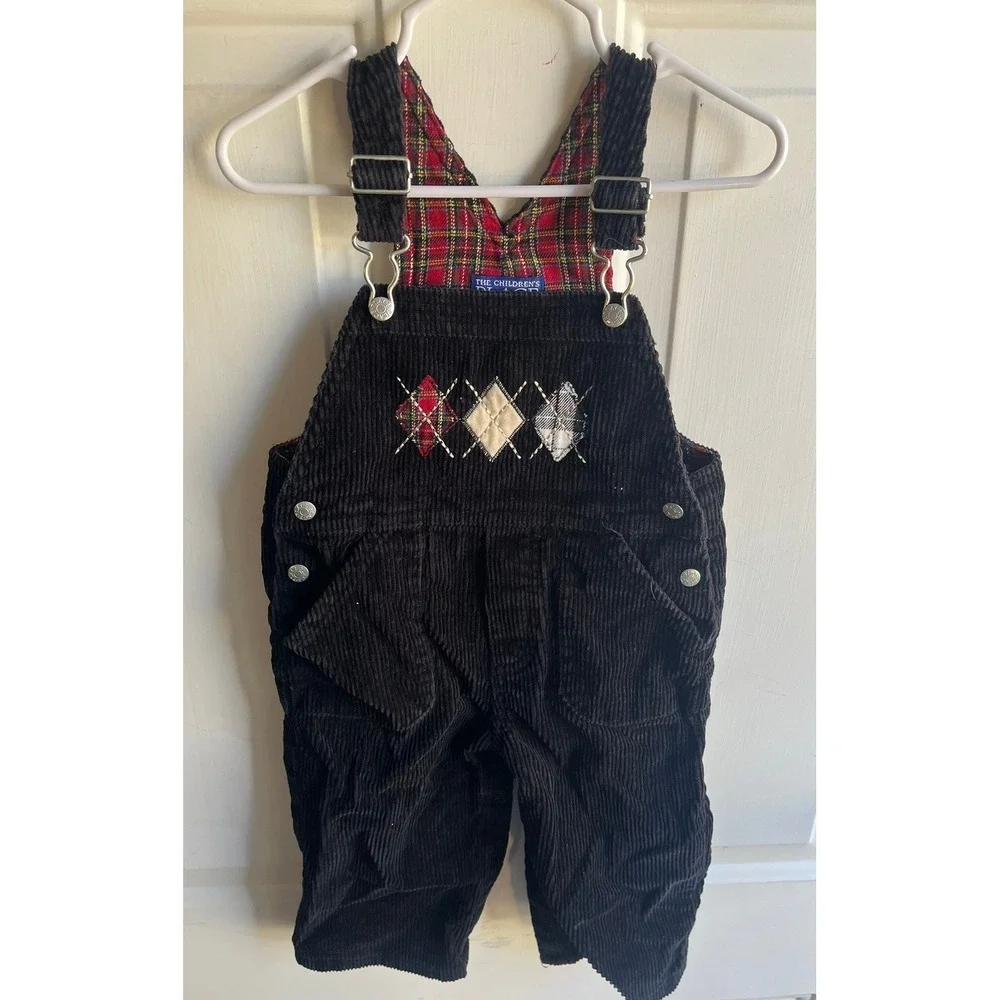 90's The Children's Place Baby Boys Corduroy Overalls and‎ Flannel Holiday Set - Picture 6 of 7